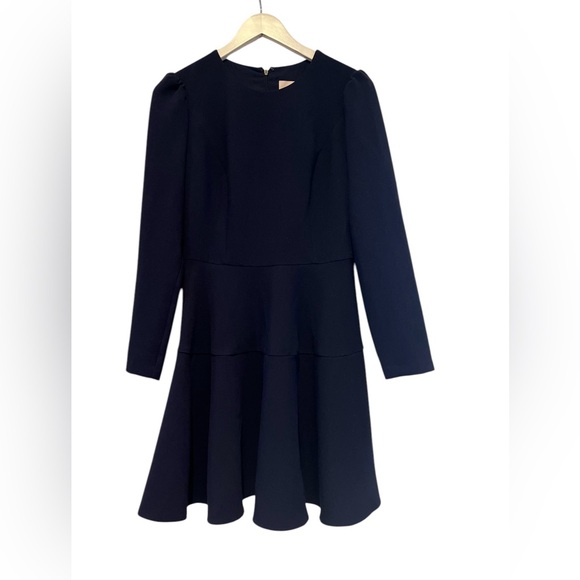 GAL MEETS GLAM NWOT Navy Blue Celeste Dress Size 6 Long Sleeve Fit & Flare Chic - Picture 6 of 14